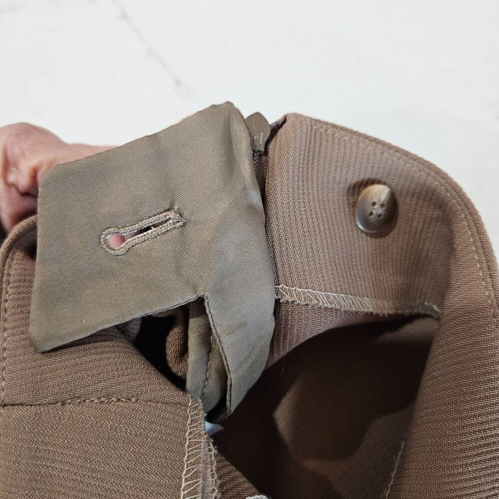 Bernard Zins Paris Trousers Size 12 Brown Tan Wool Blend‎ Luxury From France - Picture 5 of 10